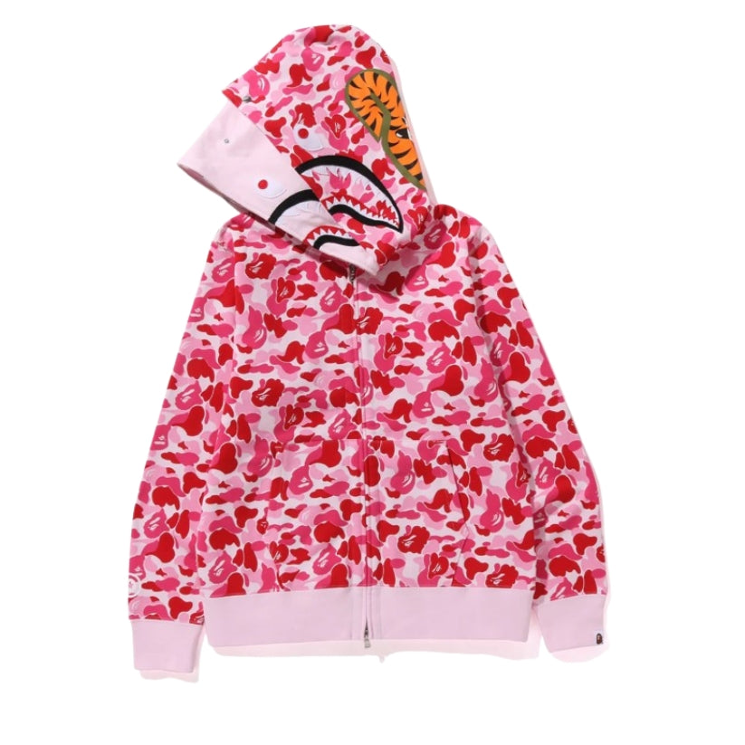BAPE ABC Camo Double Shark Full Zip Hoodie (PINK)