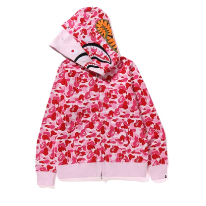 BAPE ABC Camo Double Shark Full Zip Hoodie (PINK)