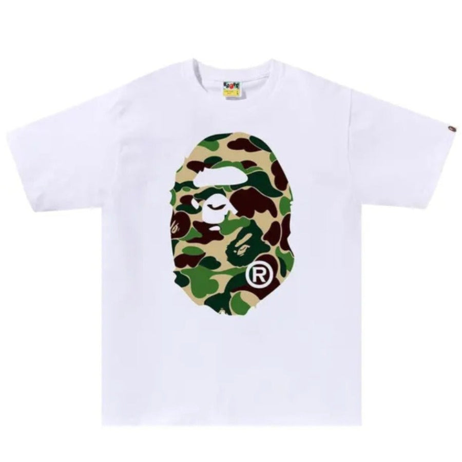 BAPE ABC Camo Big Ape Head Tee (WHITE/GREEN)