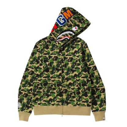 BAPE ABC Camo Shark Full Zip Hoodie (GREEN)