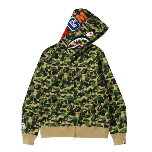 BAPE ABC Camo Shark Full Zip Hoodie (GREEN)
