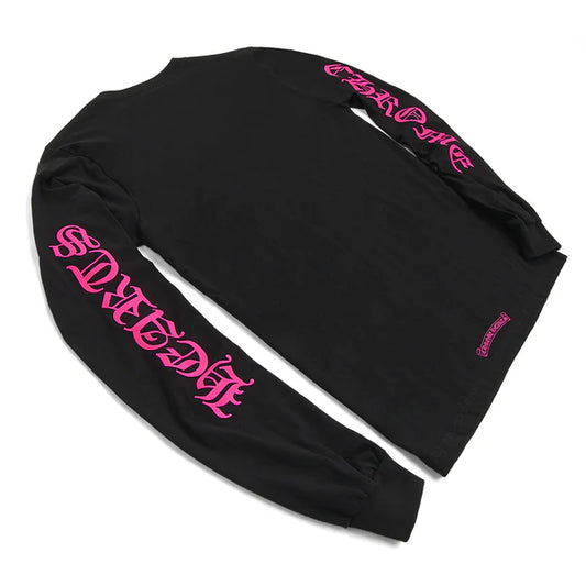 Chrome Hearts Neck Logo L/S T-Shirt (BLACK/PINK)