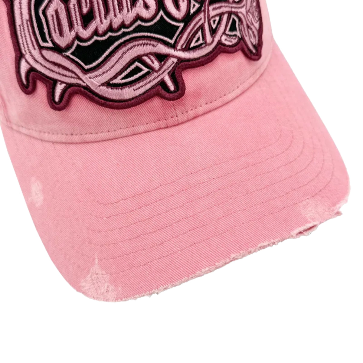 Travis Scott Cactus Jack Distressed Pink Patch Logo Hat (PINK)