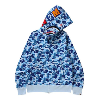 BAPE ABC Camo Shark Full Zip Hoodie (BLUE)