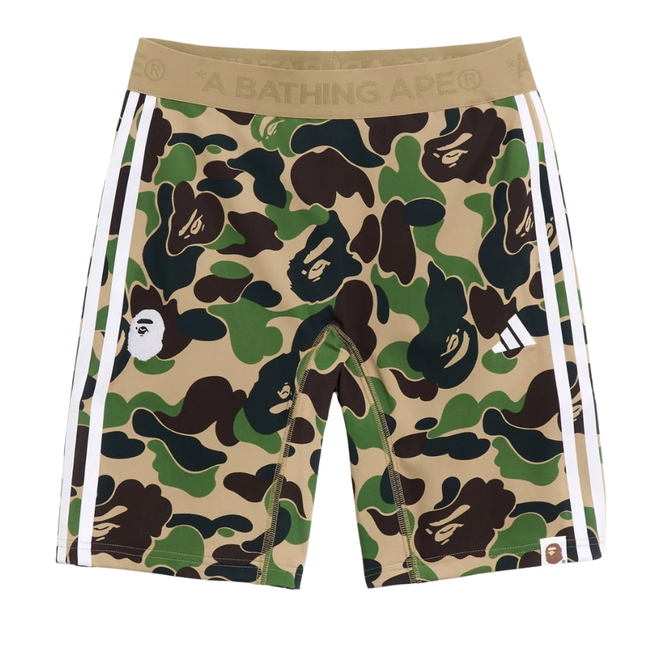 adidas x BAPE Football Leggings Slim Shorts (GREEN)