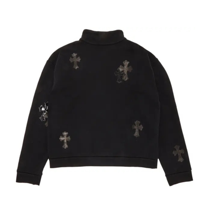 Chrome Hearts Multicross Patch Quarter Zip Sweatshirt (BLACK)