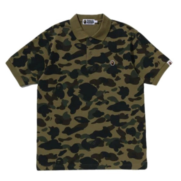 BAPE 1st Camo One Point Regular Fit Polo Shirt (GREEN)