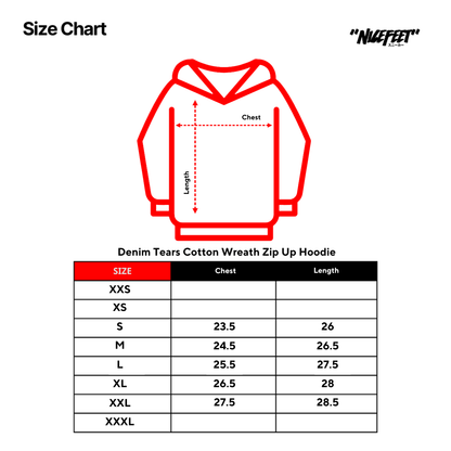 Denim Tears Cotton Wreath Zip Up Hoodie (BLACK)