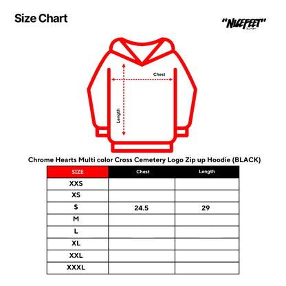 Chrome Hearts Multi color Cross Cemetery Logo Zip up Hoodie (BLACK)