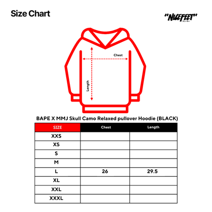 BAPE X MMJ Skull Camo Relaxed pullover Hoodie (BLACK)