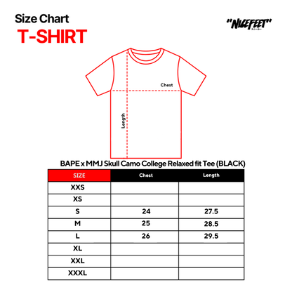 BAPE x MMJ Skull Camo College Relaxed fit Tee (BLACK)