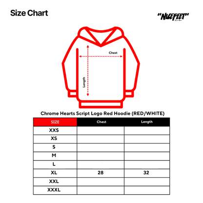Chrome Hearts Script Logo Red Hoodie (RED/WHITE)