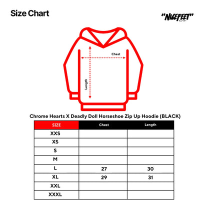 Chrome Hearts X Deadly Doll Horseshoe Zip Up Hoodie (BLACK)