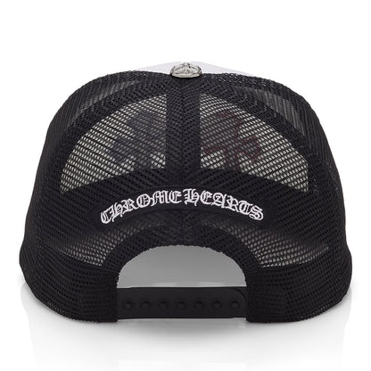 Chrome Hearts Red White Blue Triple Cross Trucker Hat (BLACK/WHITE)