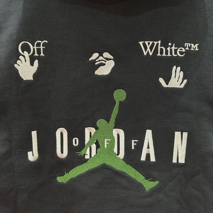 Nike Air Jordan x Off White Pullover Fleece Hoodie (BLACK))