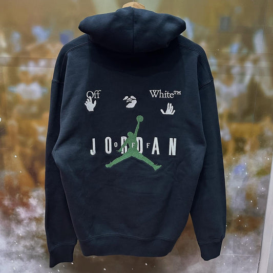 Nike Air Jordan x Off White Pullover Fleece Hoodie (BLACK