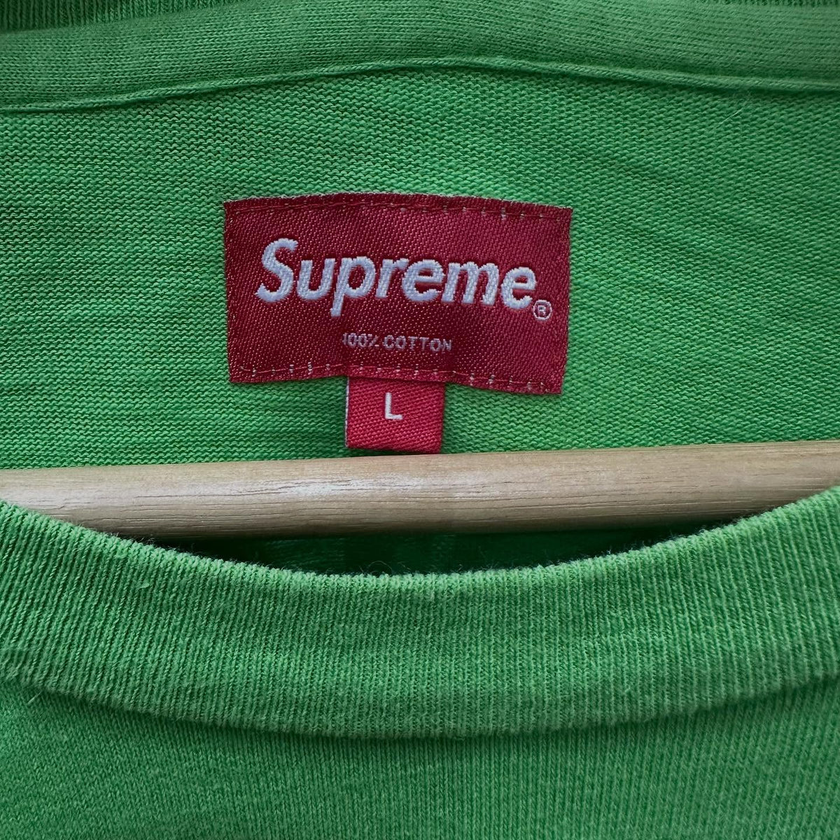 Supreme FW/18 L/S Pocket Tee (LIME GREEN)