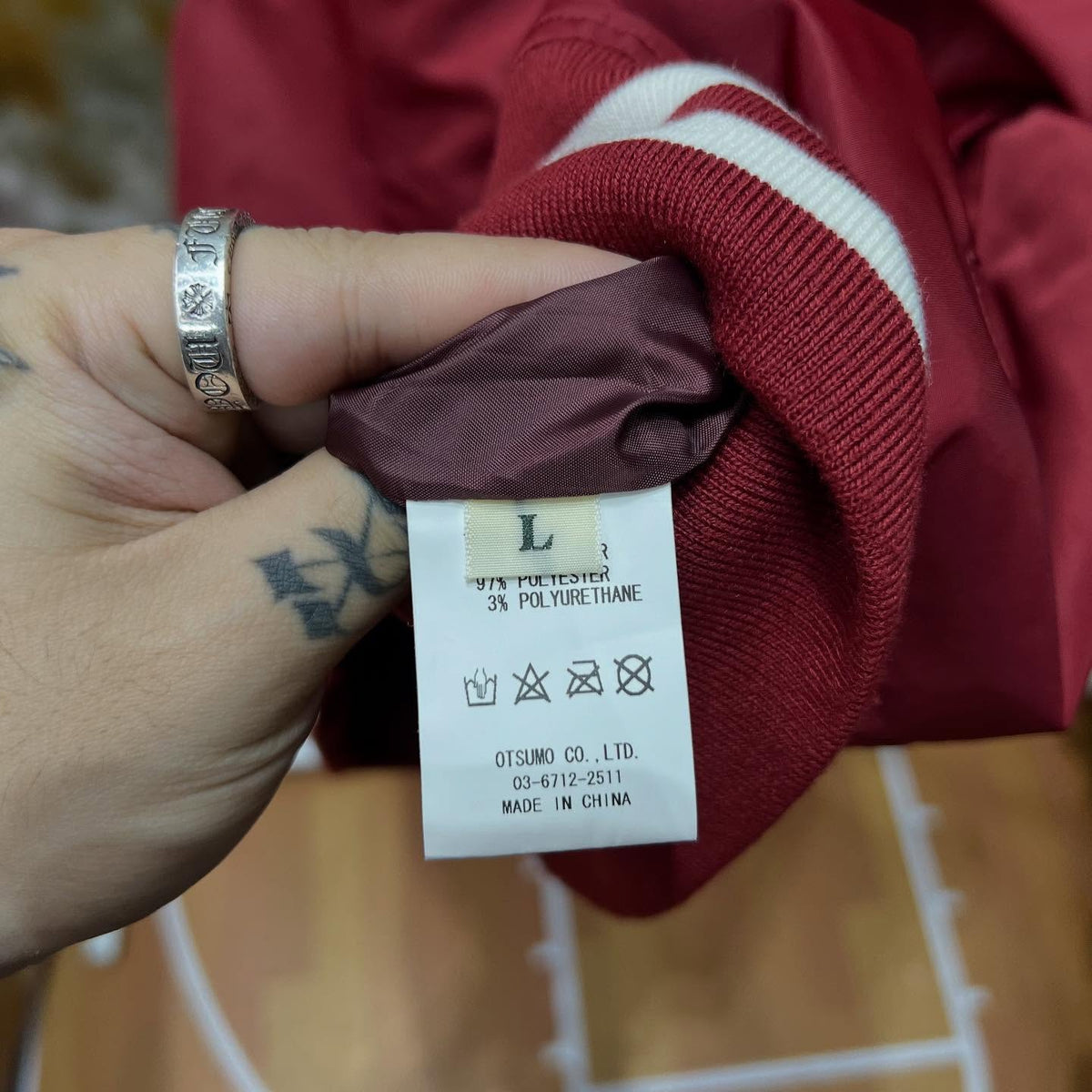 Human Made Nylon Stadium Jacket Burgundy FW22