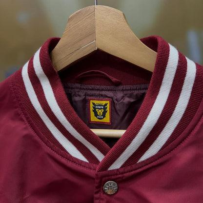Human Made Nylon Stadium Jacket Burgundy FW22