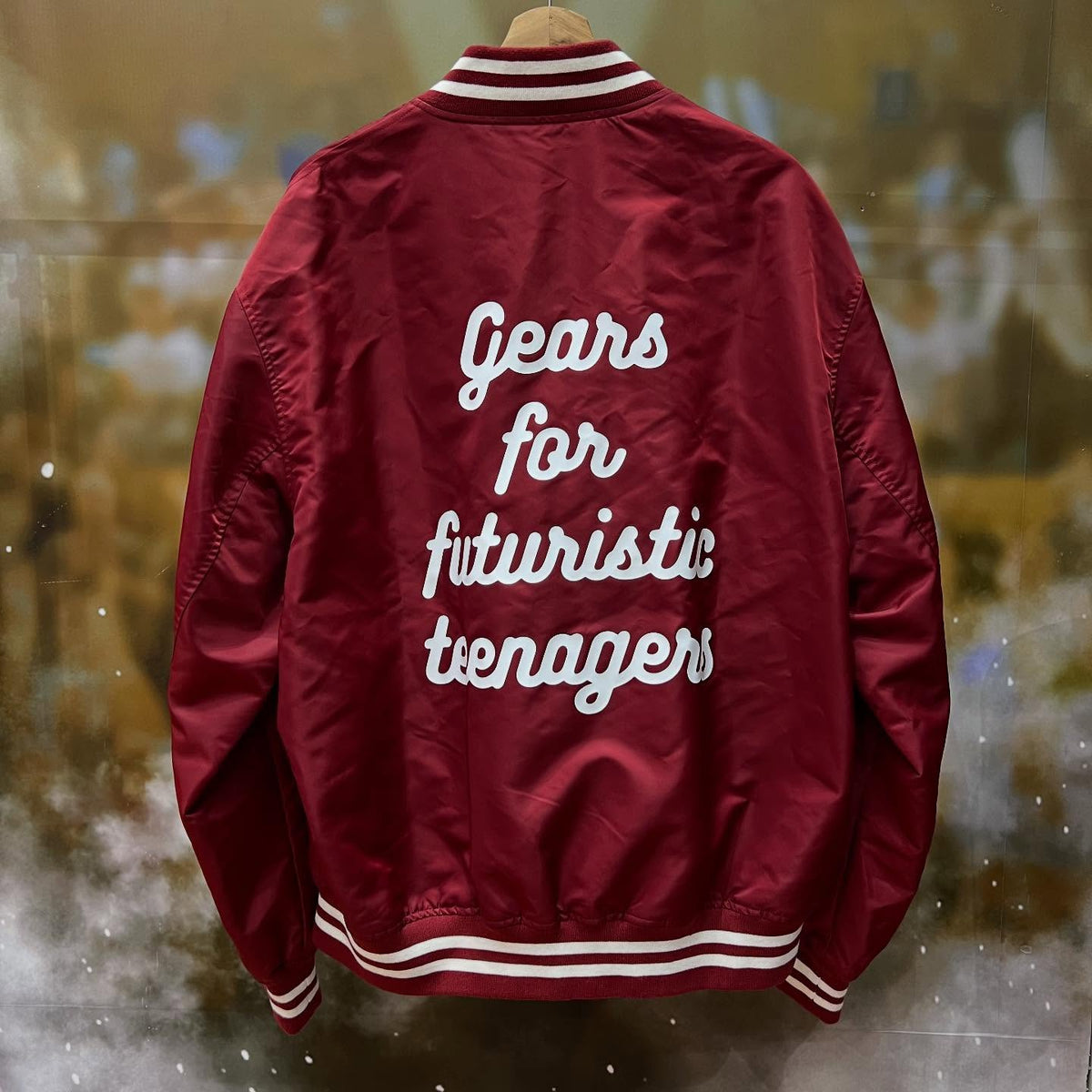 Human Made Nylon Stadium Jacket Burgundy FW22