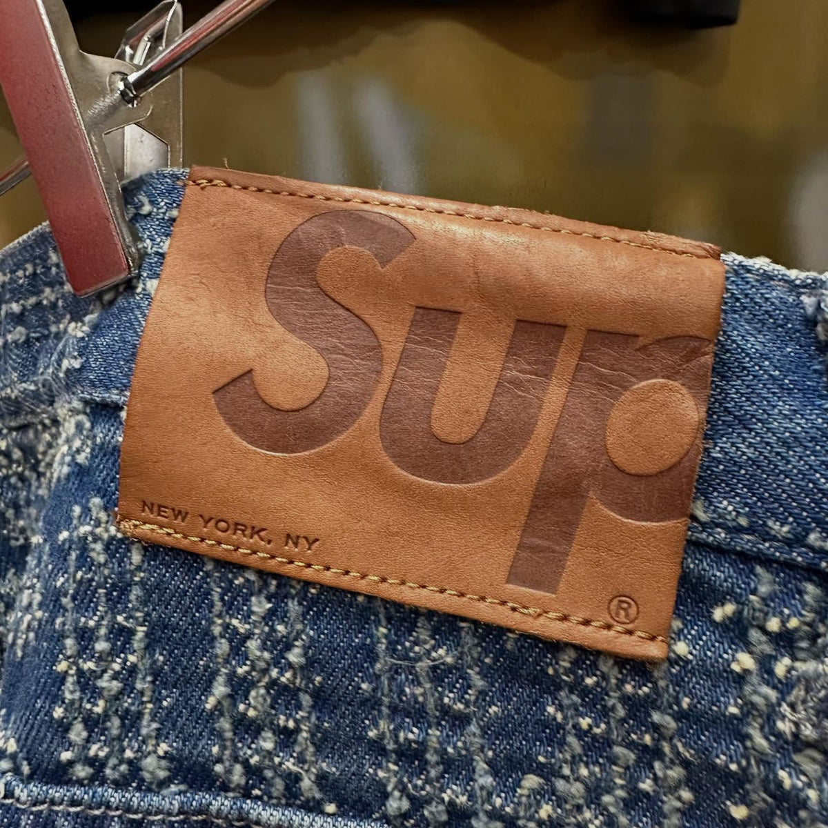 Supreme Needle Punch Regular Jean (WASHED BLUE)