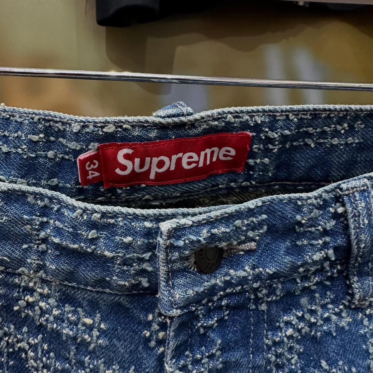 Supreme Needle Punch Regular Jean (WASHED BLUE)