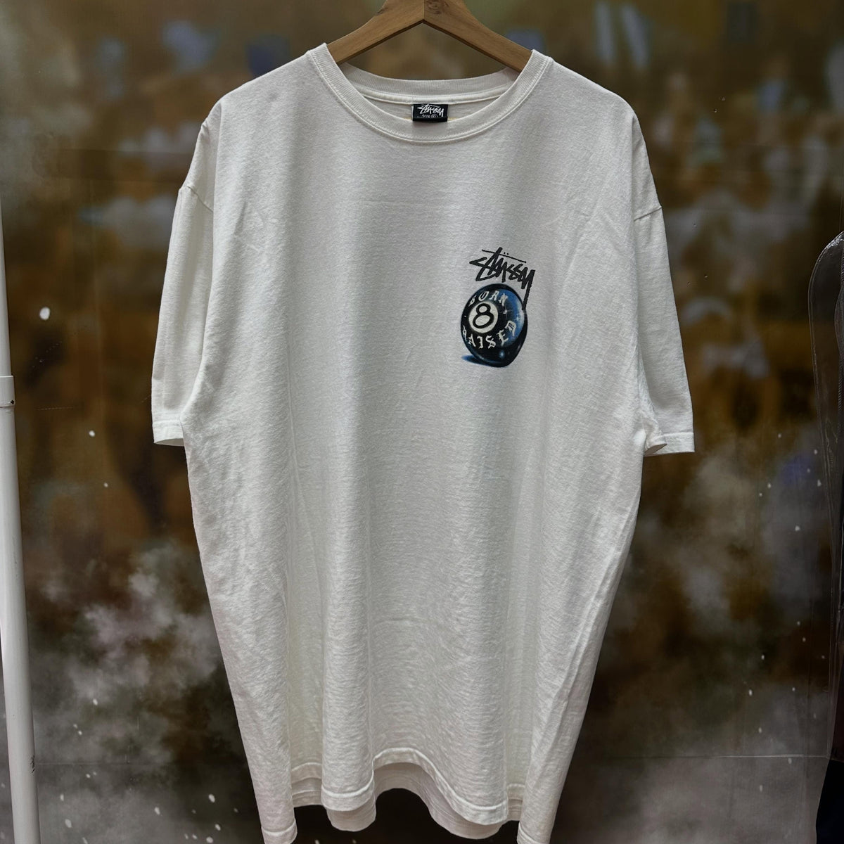 Stussy X Born & Raised 8-Ball Tee (WHITE)