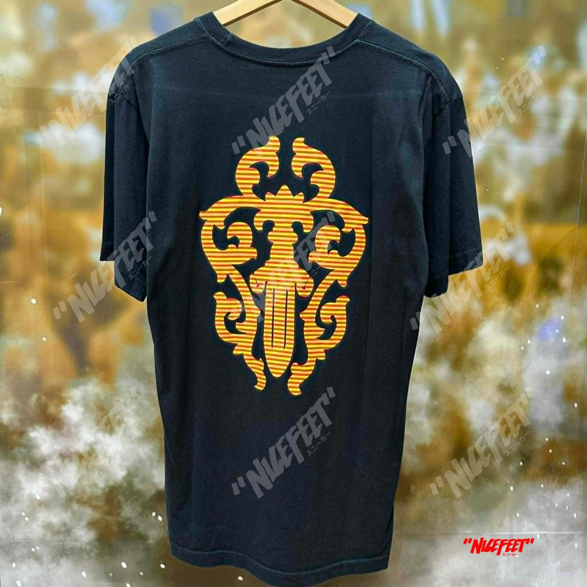 Chrome Hearts Orange Stripes Dagger T-Shirt (BLACK)