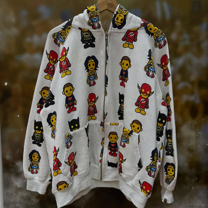 Bape X DC Comics Full Zip Hoodie (WHITE)