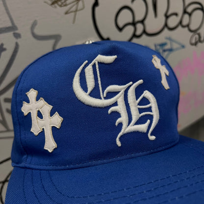 Chrome Hearts CH Cross Patch Baseball Hat (BLUE)