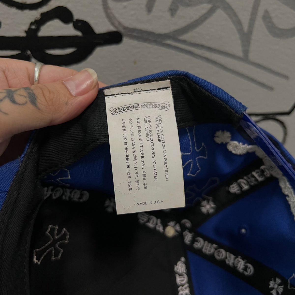 Chrome Hearts CH Cross Patch Baseball Hat (BLUE)
