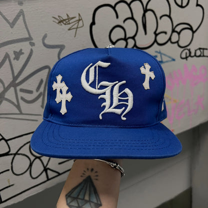 Chrome Hearts CH Cross Patch Baseball Hat (BLUE)