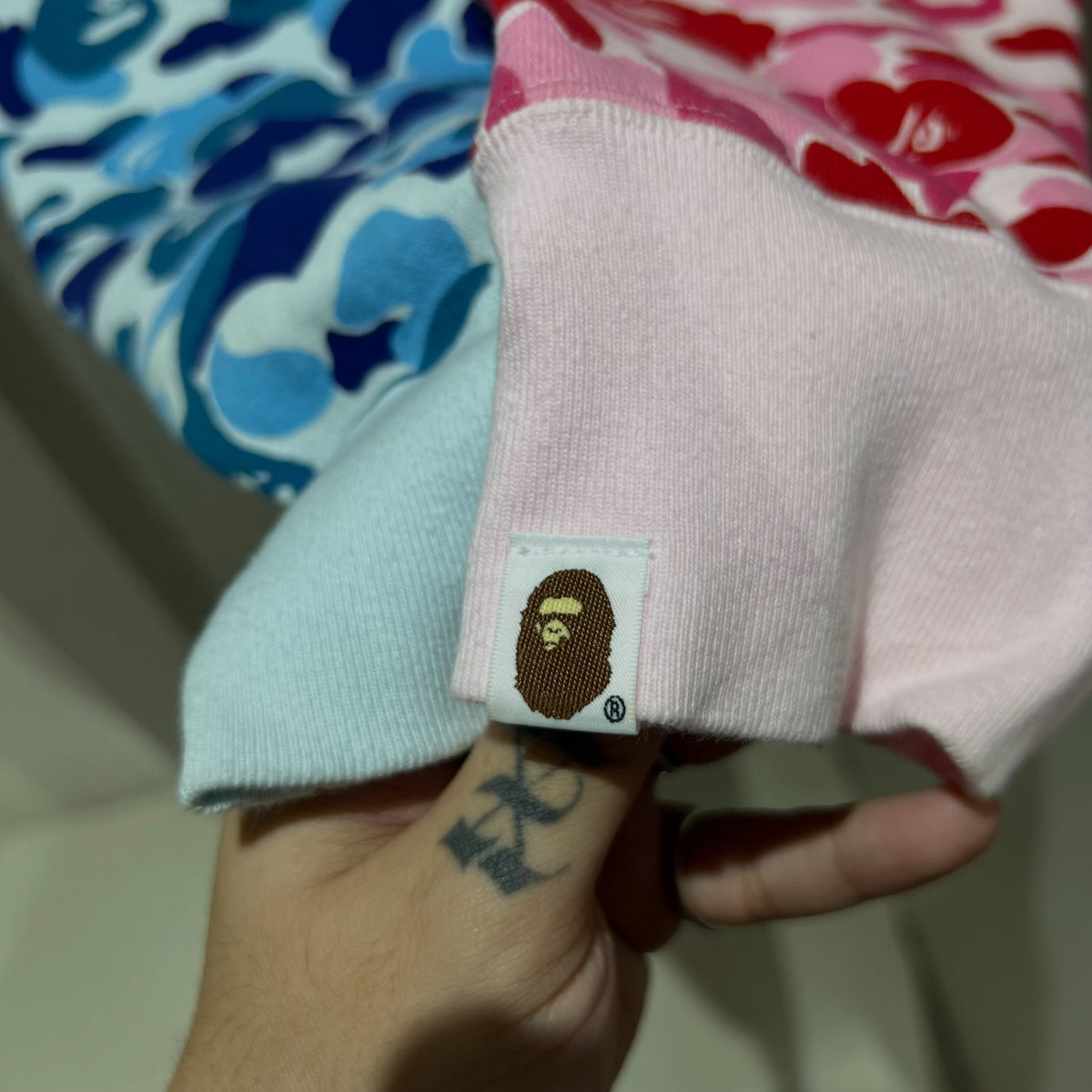 BAPE ABC Camo Separate Shark Full Zip Hoodie (PINK/BLUE)