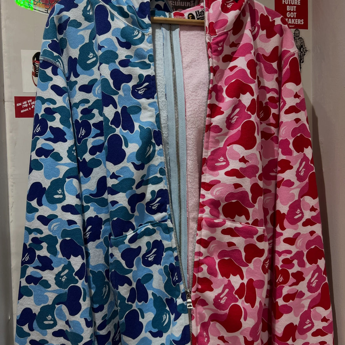 BAPE ABC Camo Separate Shark Full Zip Hoodie (PINK/BLUE)