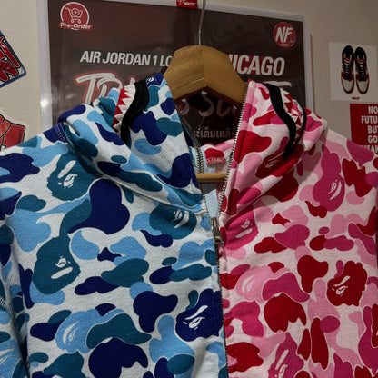 BAPE ABC Camo Separate Shark Full Zip Hoodie (PINK/BLUE)