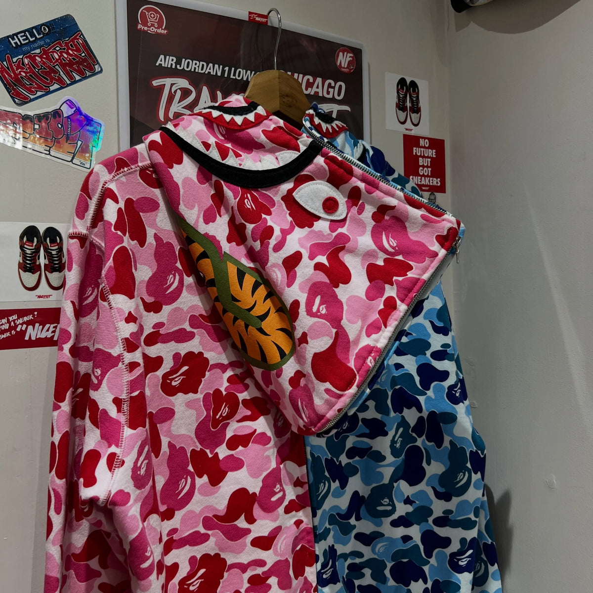 BAPE ABC Camo Separate Shark Full Zip Hoodie (PINK/BLUE)