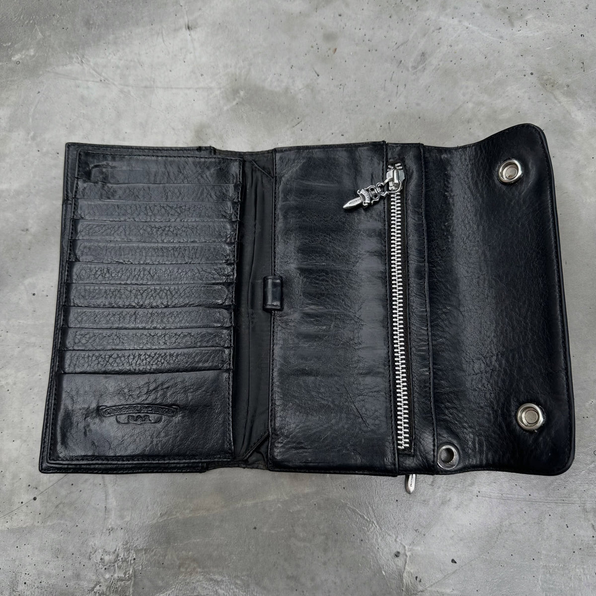 Chrome Hearts Fleur Button Trifold Large Wallet