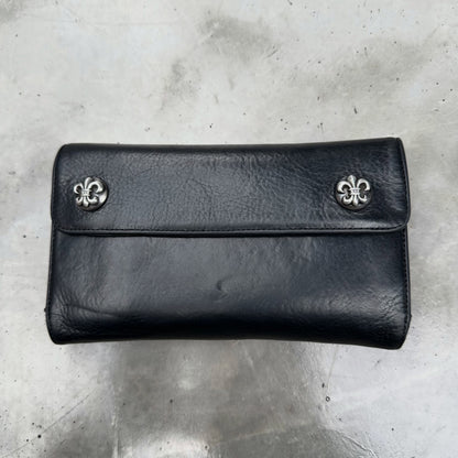 Chrome Hearts Fleur Button Trifold Large Wallet