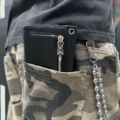 Chrome Hearts Fleur Button Trifold Large Wallet