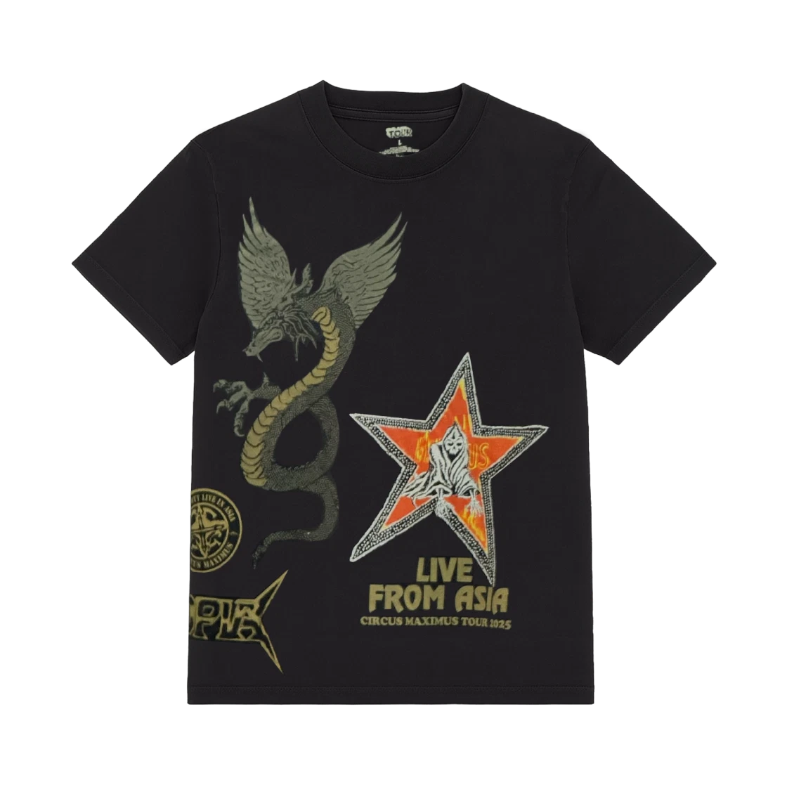 Travis Scott Merch Asia Tour 2025 Live From Asia Tee (BLACK)