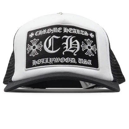 Chrome Hearts Hollywood Trucker Cap (BLACK/WHITE)