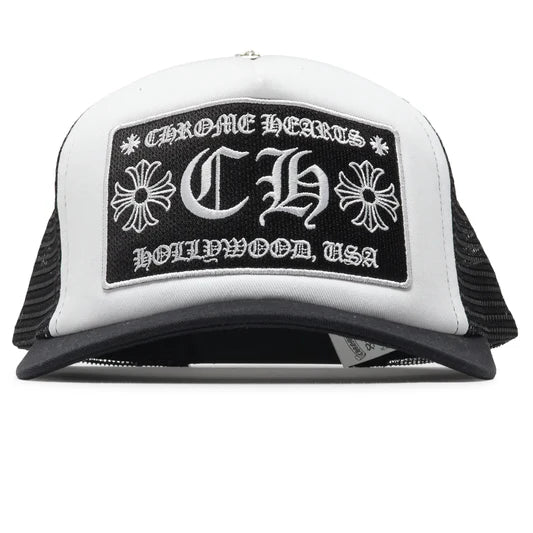 Chrome Hearts Hollywood Trucker Cap (BLACK/WHITE)