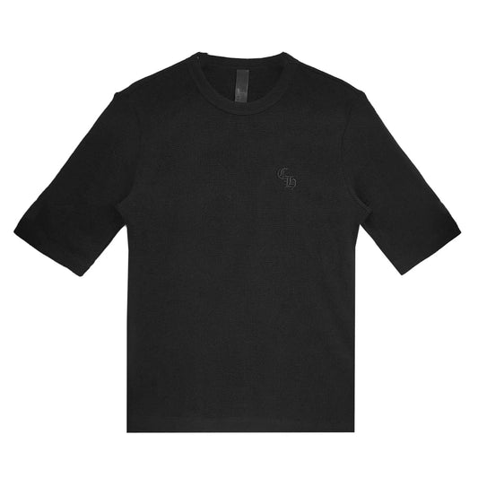 Chrome Hearts Letter Waffle Thermal Short Sleeve T-Shirt (BLACK)