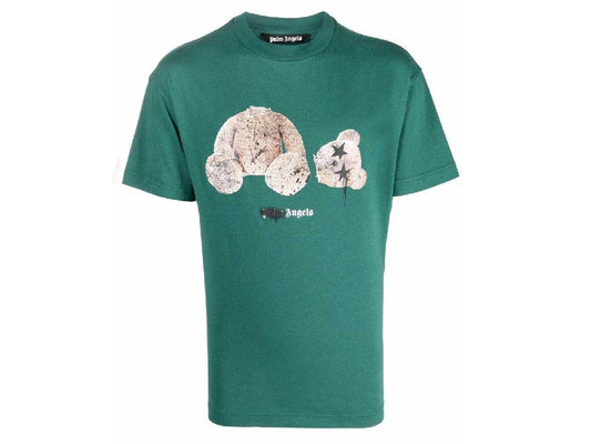 Palm Angels Bear Print Sprayed Classic T-shirt (FOREST GREEN)