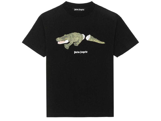 Palm Angels Crocodile Print Logo T-shirt (BLACK)