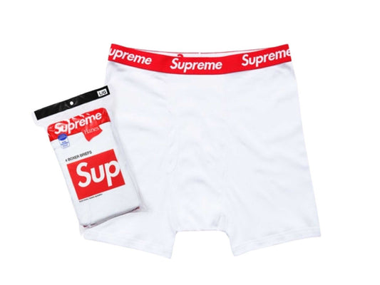 Supreme® X Hanes® Boxer Briefs 4 Pack (WHITE)