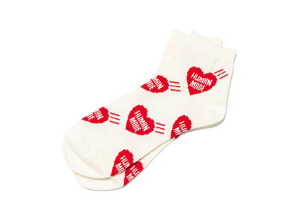 Human Made Short Socks Red Heart (WHITE)
