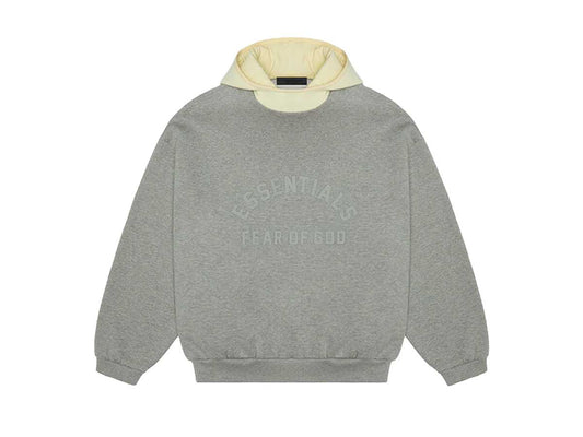 FOG – ESSENTIALS Nylon Fleece Hoodie (DARK HEATHER OATMEAL/GARDEN YELLOW)