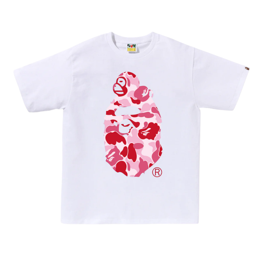 BAPE ABC Camo Milo On Ape Head Tee (WHITE/PINK)