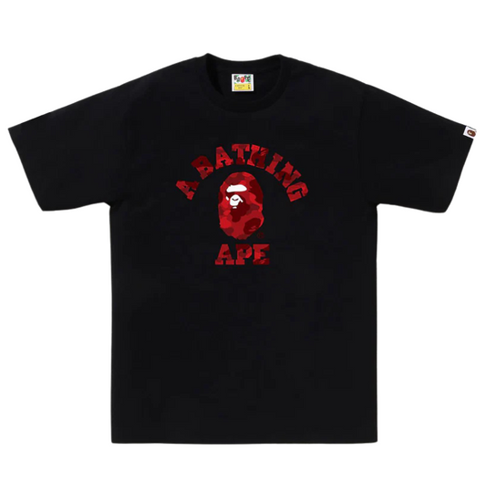 BAPE Color Camo College Tee (BLACK/RED)